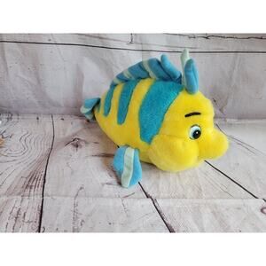 Vintage Disney The Little Mermaid Flounder 11in Stuffed Animal Plush
